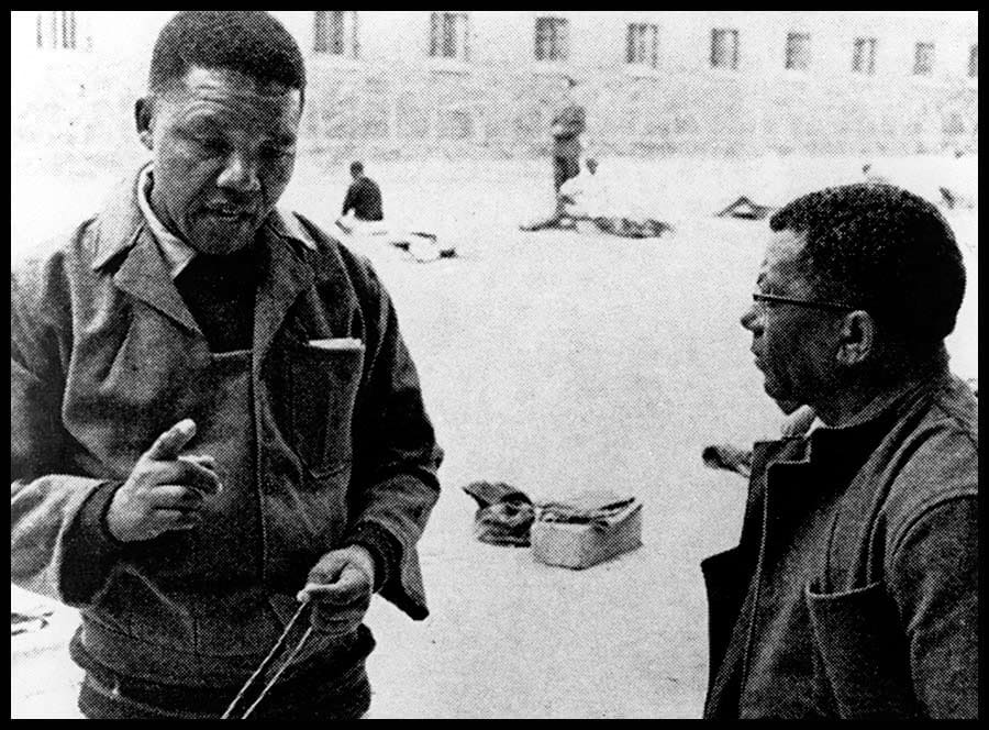 Mandela and Tambo on Robben Island